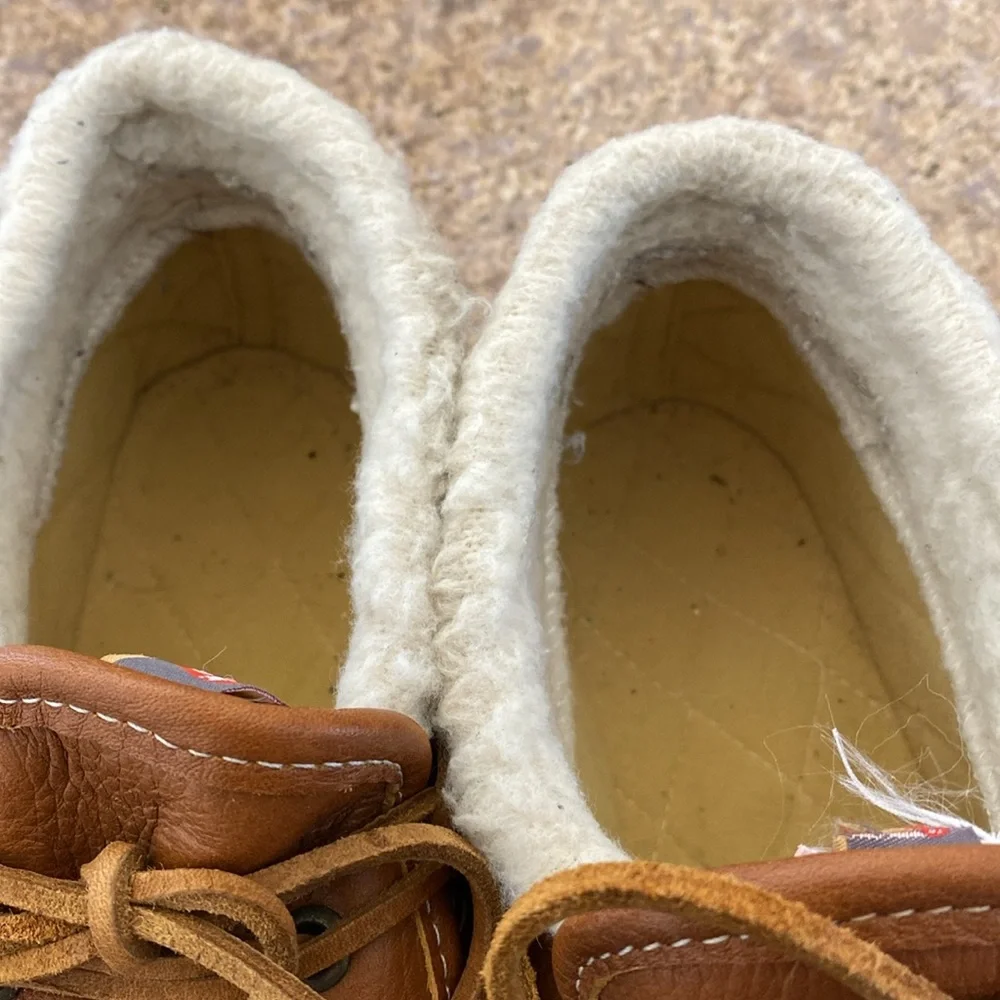 L.L. Bean Lined Upper Rubber Leather  Boots 6M CM Low Duck Boots -No Innersoles